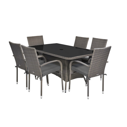 Malaga 6 seater stacking dining set sale